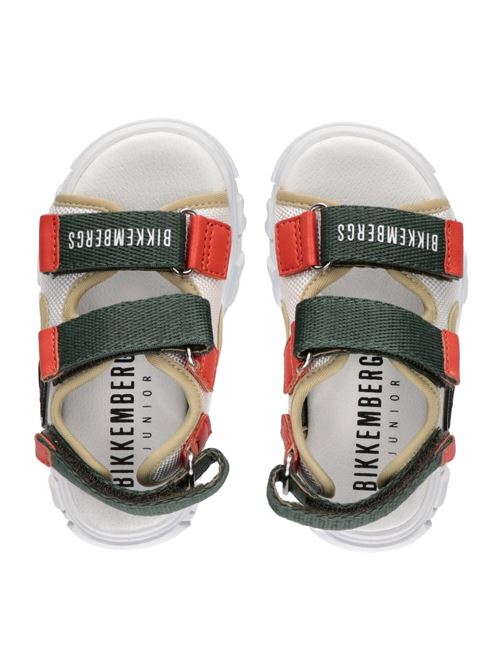 Sandalo doppio strappo BIKKEMBERGS | 21343BIANCO VERDONE ARANCIO